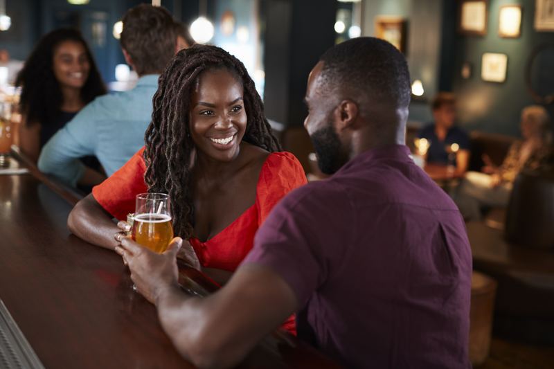 A couple on a first date